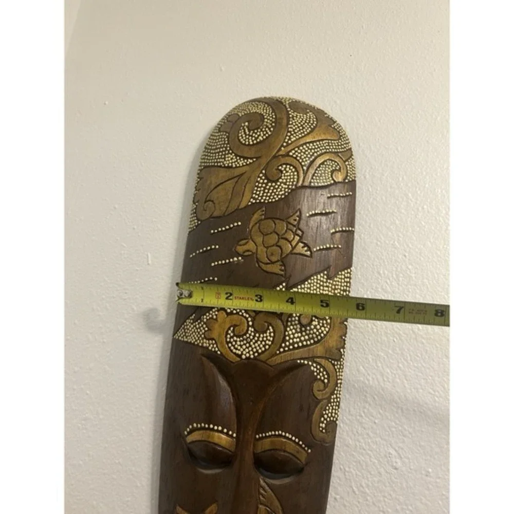 Hand Carved Masque Mask African Style Decor Wooden Wall Decor Hanging Art‎
